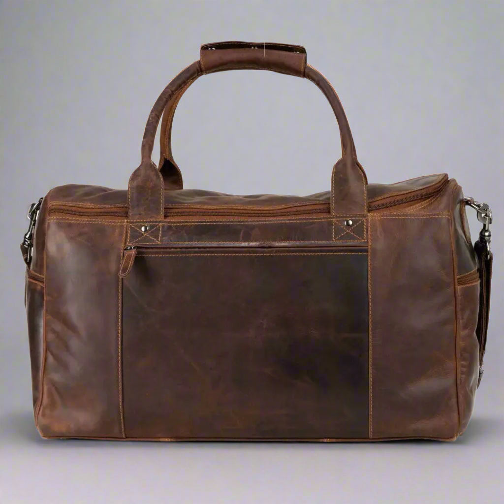 Premium Greenwood Leather Regina Large Travel Duffle Bag - Spacious Carry-On Luggage for Business Trips & Weekend Getaways | Water-Resistant & Stylish