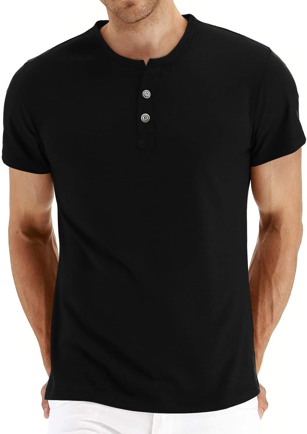 Men's Casual Slim Fit Long Sleeve Henley T-Shirt - 100% Cotton Breathable Shirt for Everyday Wear, Work & Outdoor Activities