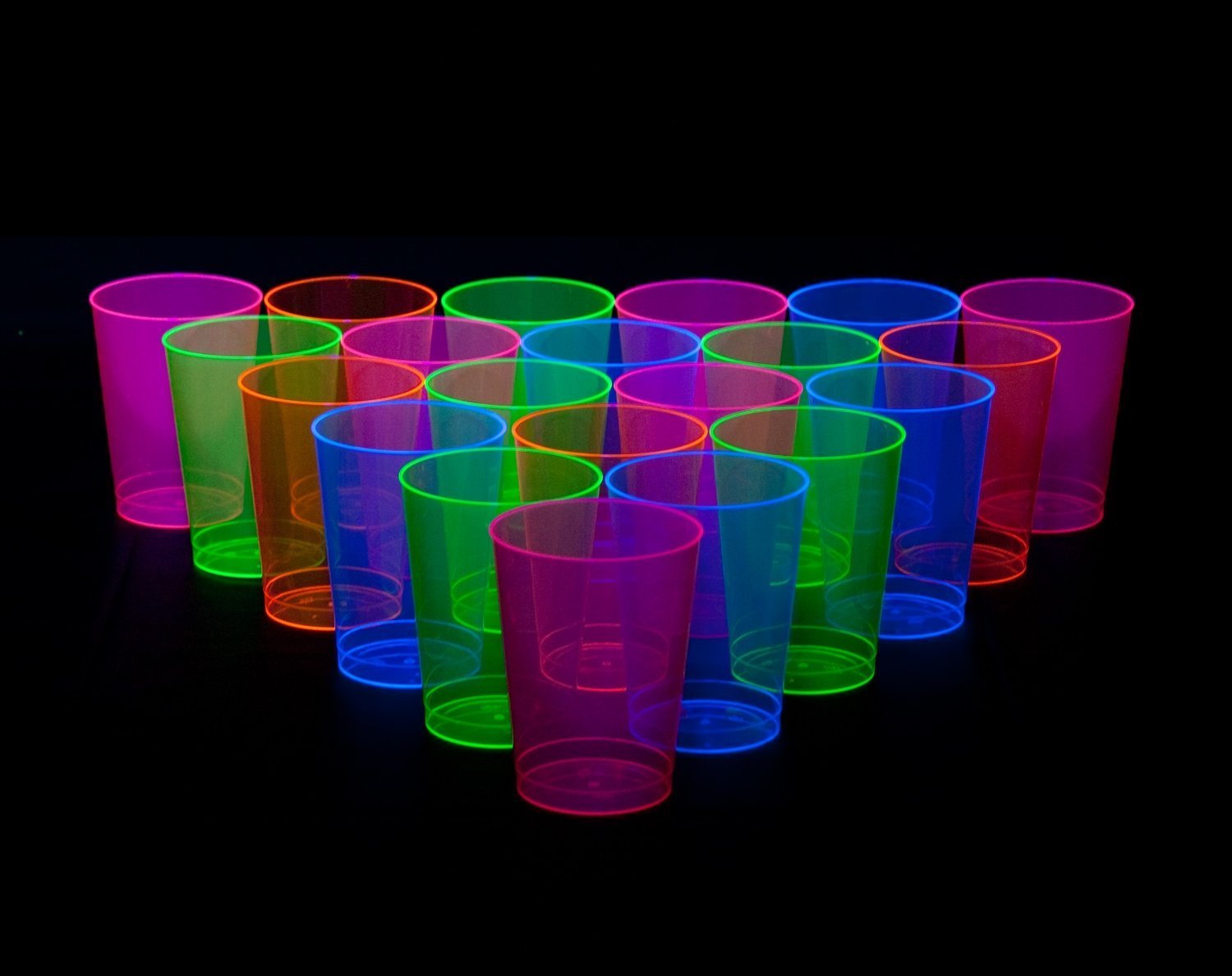 **25-Pack Neon Party Cups - 10 oz Hard Plastic Drinking Glasses for Parties, Events & BBQs - Durable Tall Tumblers for Beer, Soda & Cocktails**
