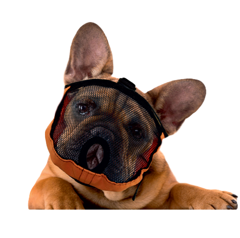 Breathable Mesh Muzzle for Pugs, Bulldogs & Flat-Faced Dogs - Comfortable & Adjustable Dog Muzzle for Walking, Grooming & Vet Visits