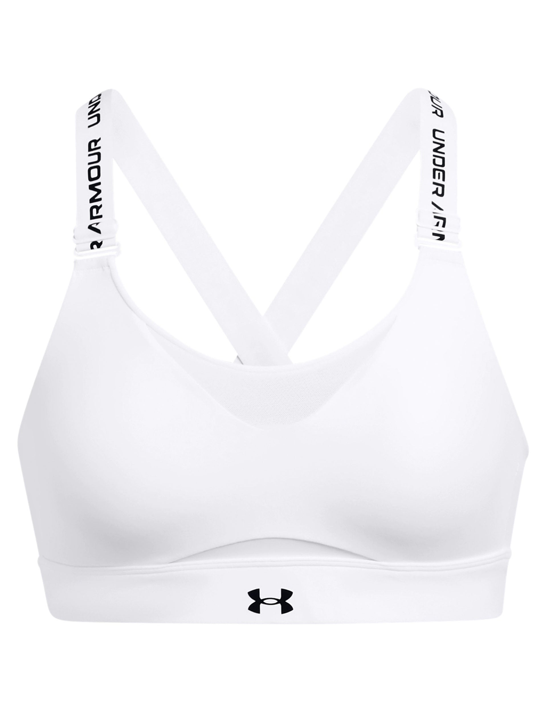 Infinity 2.0 High Impact Sports Bra for Women - Breathable White Workout Top for Running, Yoga & Gym - Plus Size Support & Comfort