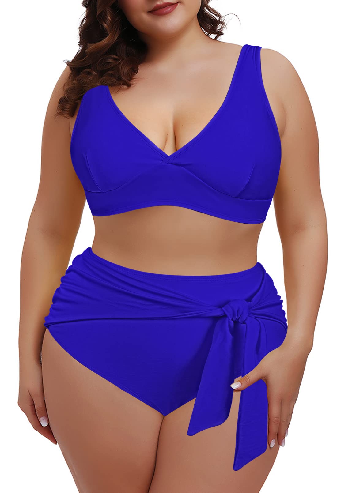 Plus Size High Waisted Bikini Set - Tummy Control Swimwear for Women | Beach & Pool