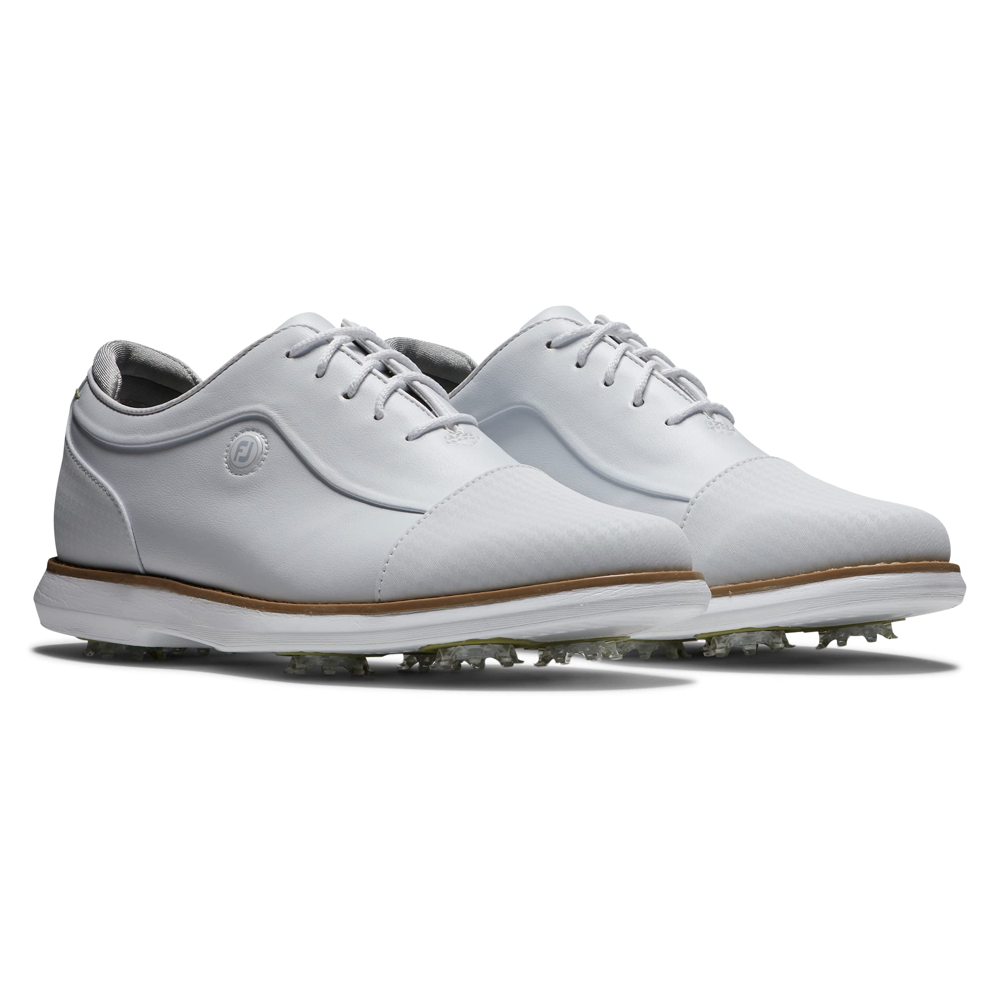 FootJoy Women's Traditions Golf Shoes - White/White Cap Toe, Size 6.5 - Comfortable & Stylish Previous Season Style for Women Golfers - Perfect for Golf Courses & Casual Wear