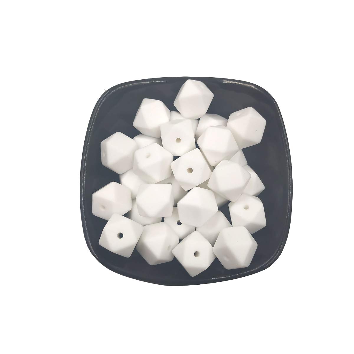 14mm Hexagonal Silicone Beads for DIY Jewelry & Keychains - 50pcs Bulk Craft Beads for Women