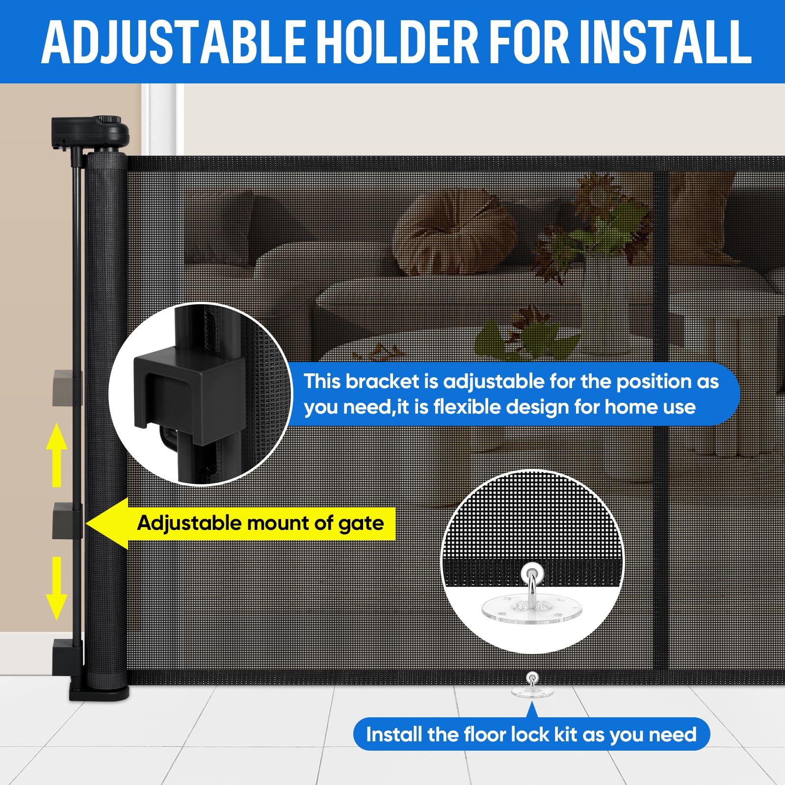200 Inches Retractable Baby Gate Extra Wide - 34