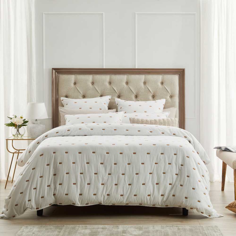Premium Coburn Stone Quilt Cover Set - Queen Size Bedding with Soft Microfiber, Breathable & Wrinkle-Resistant - Perfect for Master Bedroom, Guest Room & Cozy Home Decor