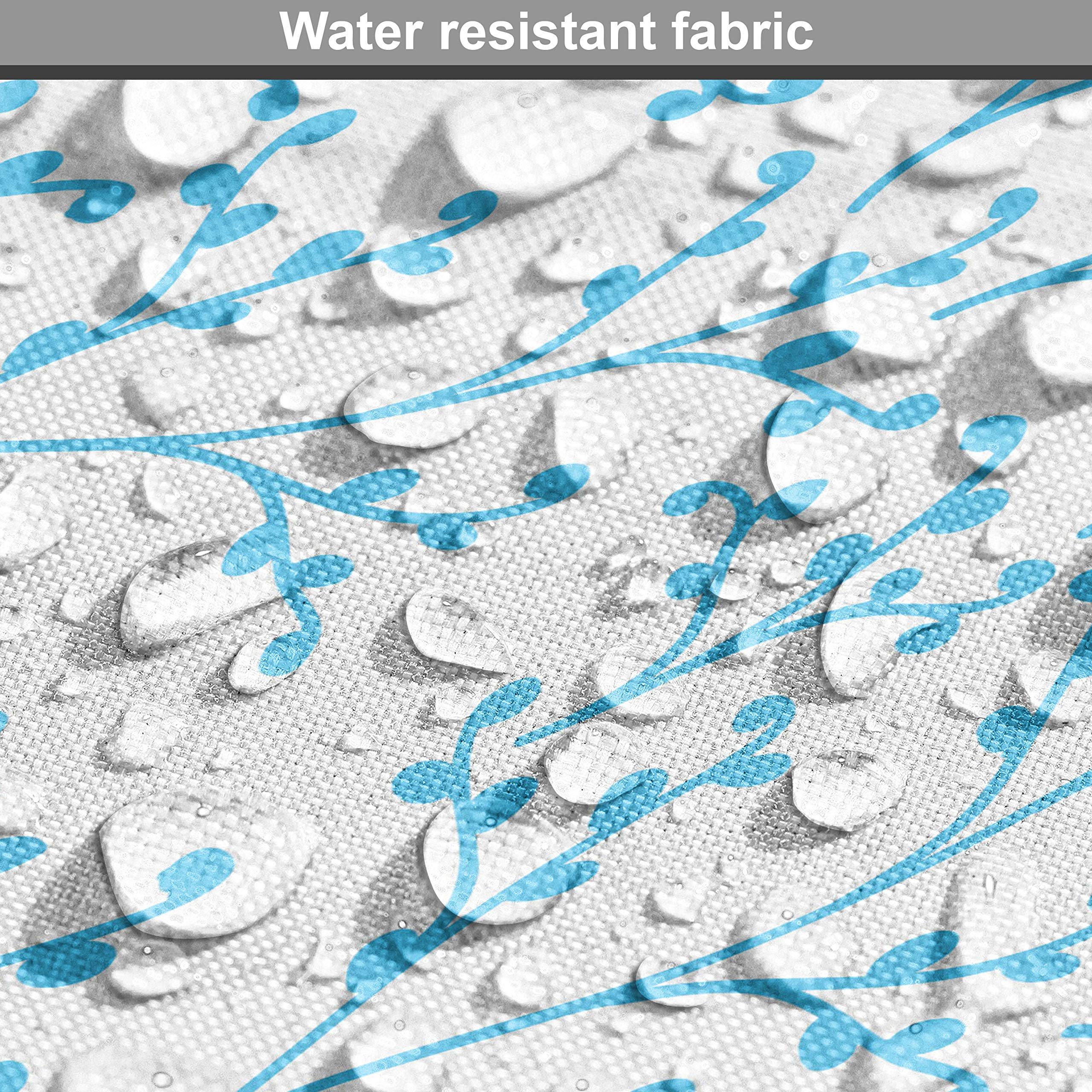 Ambesonne Aqua and White Fabric by The Yard - Hand Drawn Branches with Berry Silhouettes Monochrome Spring Design | Decorative Upholstery Fabric for Sofa, Curtains, Pillows & Home Decor | Perfect for Living Room, Bedroom & DIY Craft Projects