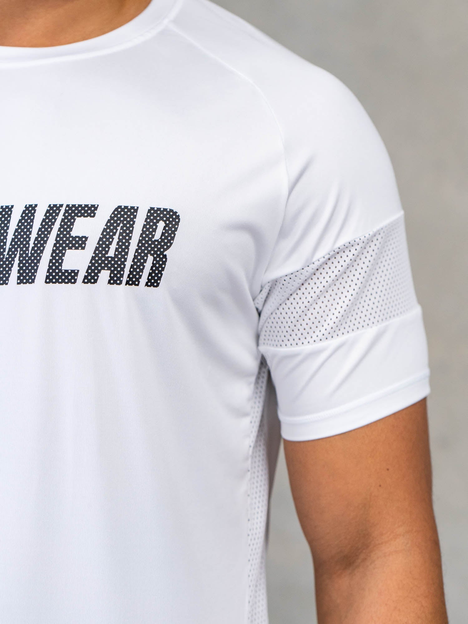 Breathable Flex Mesh T-Shirt for Men & Women - Comfortable White Performance Tee for Workouts, Running & Gym