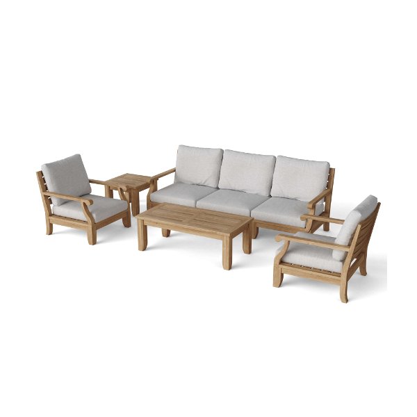 Riviera Luxe 7-Piece Modular Outdoor Patio Furniture Set with Rectangular Table - Perfect for Backyard, Poolside, and Garden Relaxation