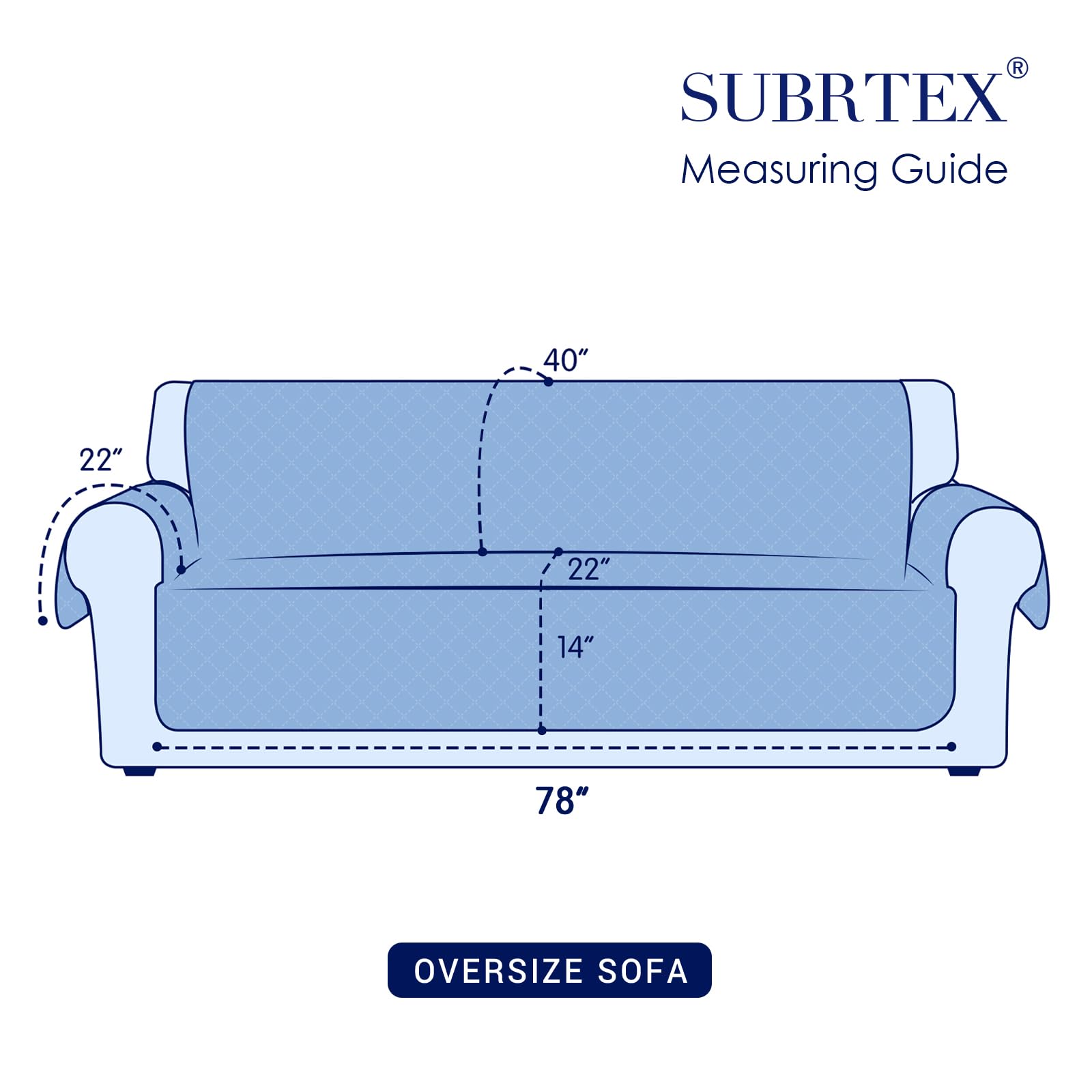 Reversible Quilted Sofa Slipcover with Elastic Straps - Washable Furniture Protector for Oversized Couches (Blue) | Pet-Friendly Living Room Couch Cover for Home Decor & Daily Use