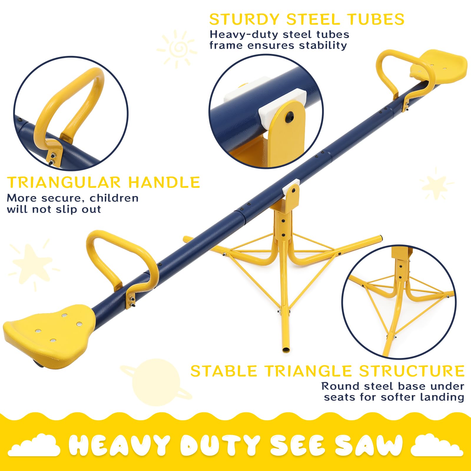 360° Rotating Teeter Totter Seesaw for Kids Ages 4-8 | Outdoor Backyard & Playground Toy | Perfect for Family Fun, Parks, and Daycare Centers