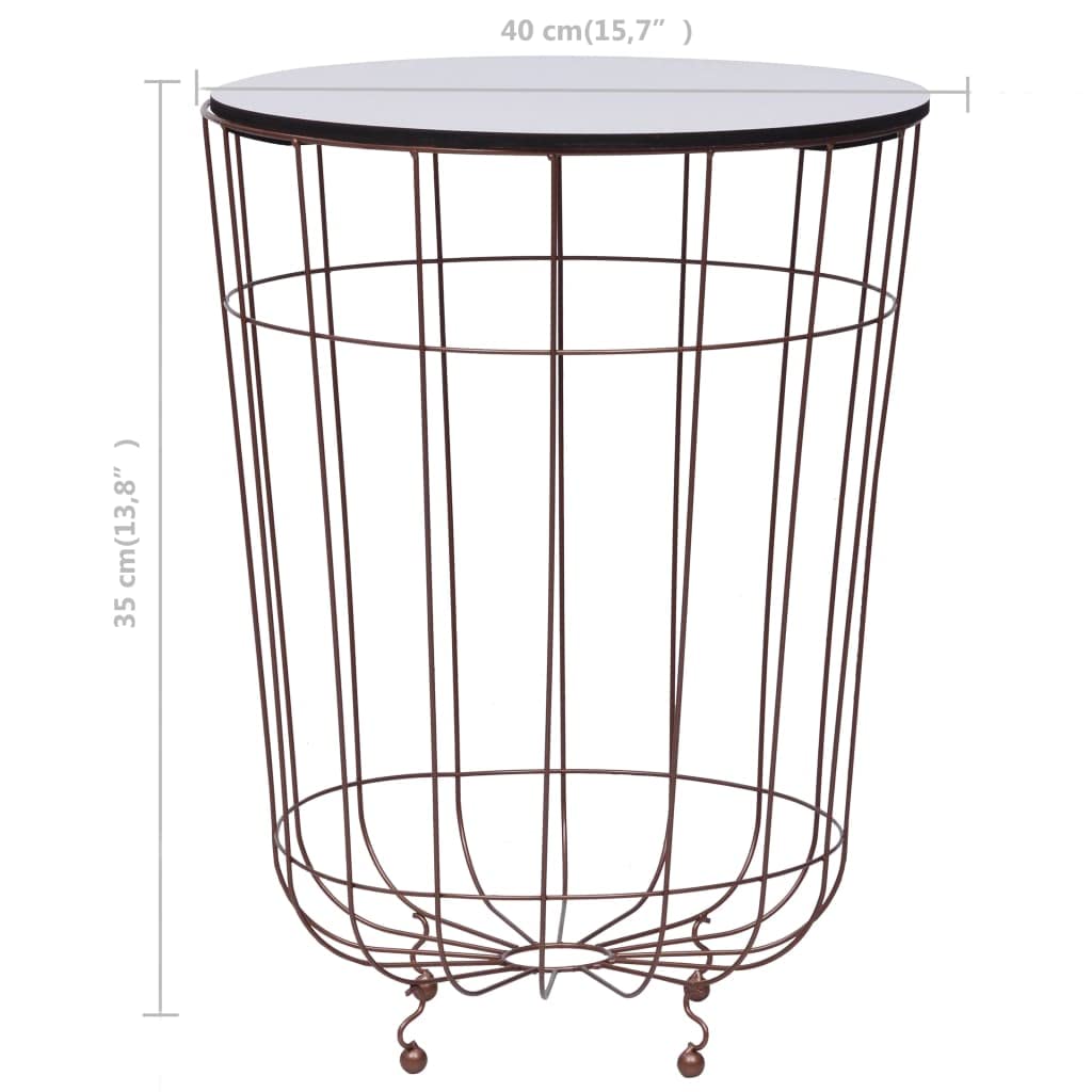 CHARMMA Gold Coffee Table - 15.7 Inch Round Side Table for Living Room, Bedroom & Office - Modern Accent Table with Sturdy Metal Base