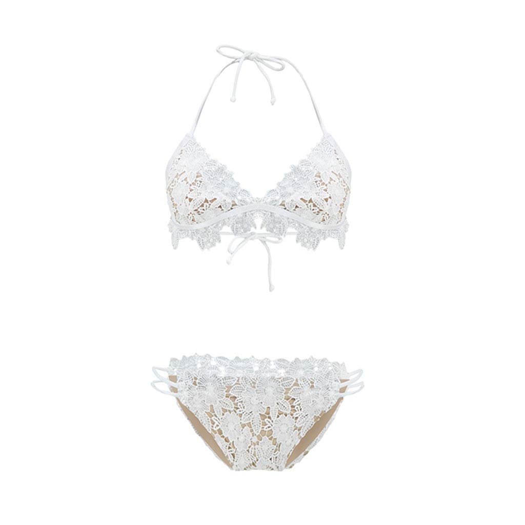 JSY Women's Sexy Lace Bikini Two Piece Push Up Swimsuit - Beach Holiday Swimwear, Spring Bathing Suit for Pool Party & Tropical Vacation (Size L)
