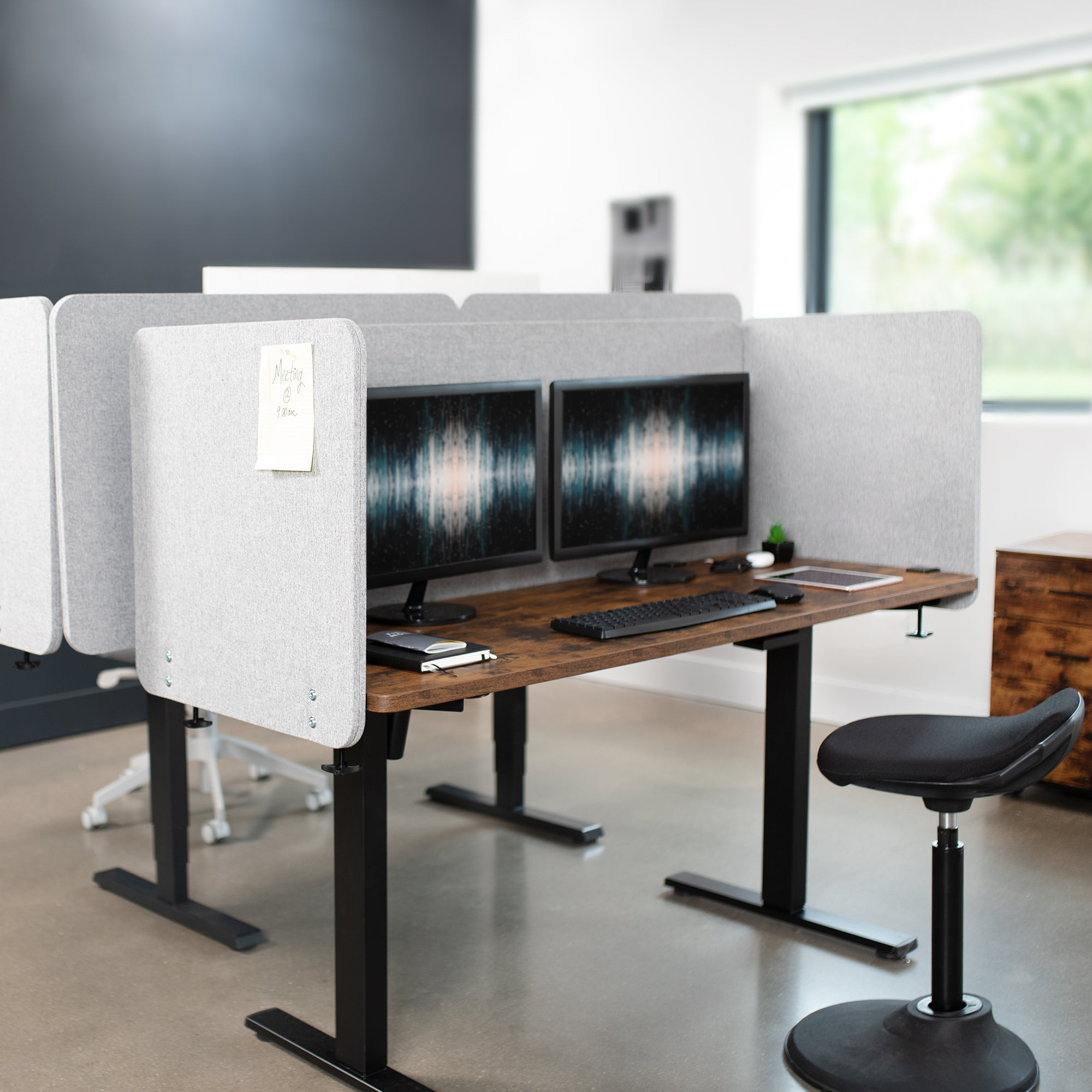 Adjustable Clamp-on & Screw-on Desk Privacy Panel - Office Partition Screen for Workstation & Home Office - Perfect for Open Spaces, Cubicles, and Study Areas