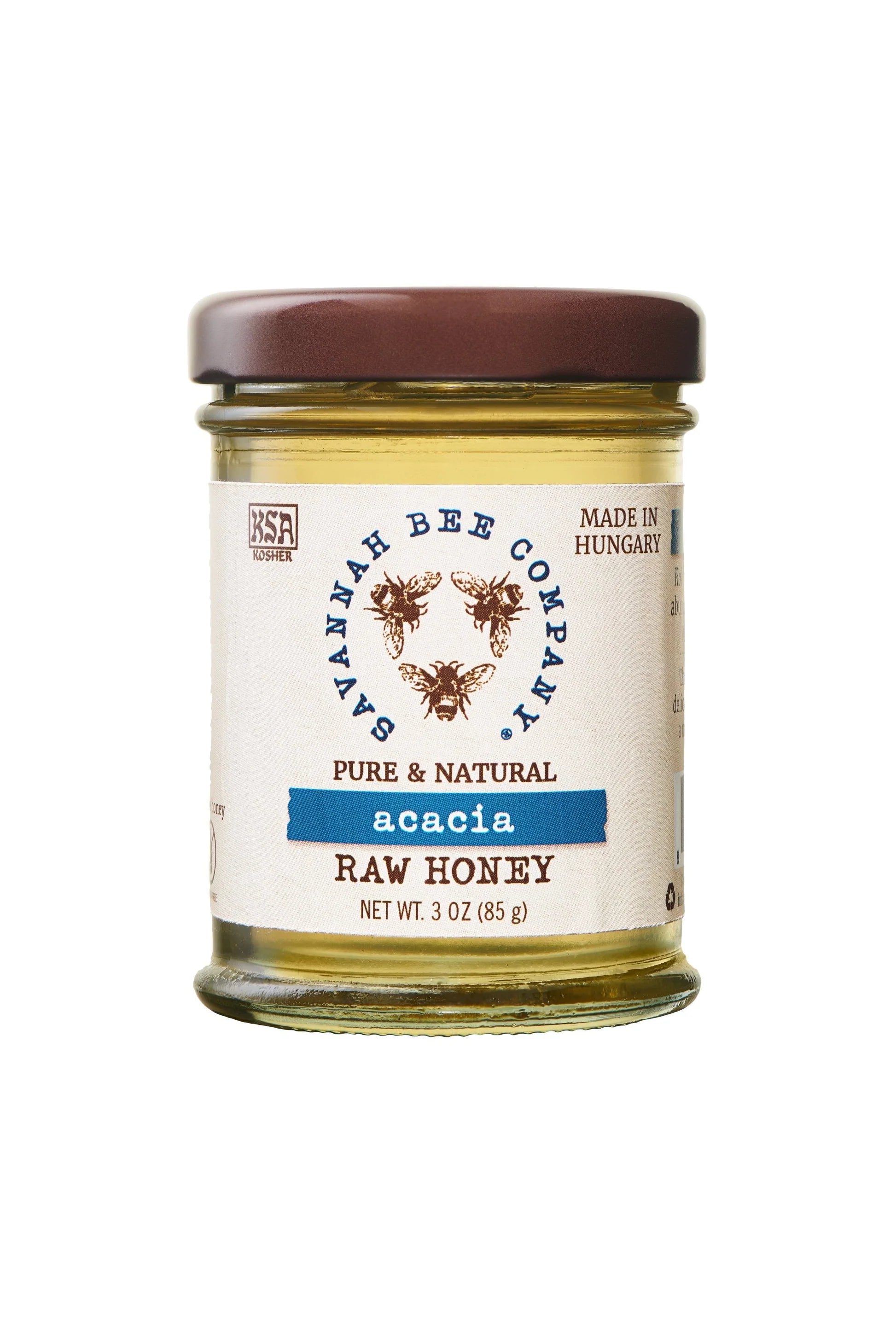Pure Acacia Raw Honey 3oz - 100% Natural Unfiltered Wildflower Honey - Perfect for Tea, Baking & Healthy Breakfast