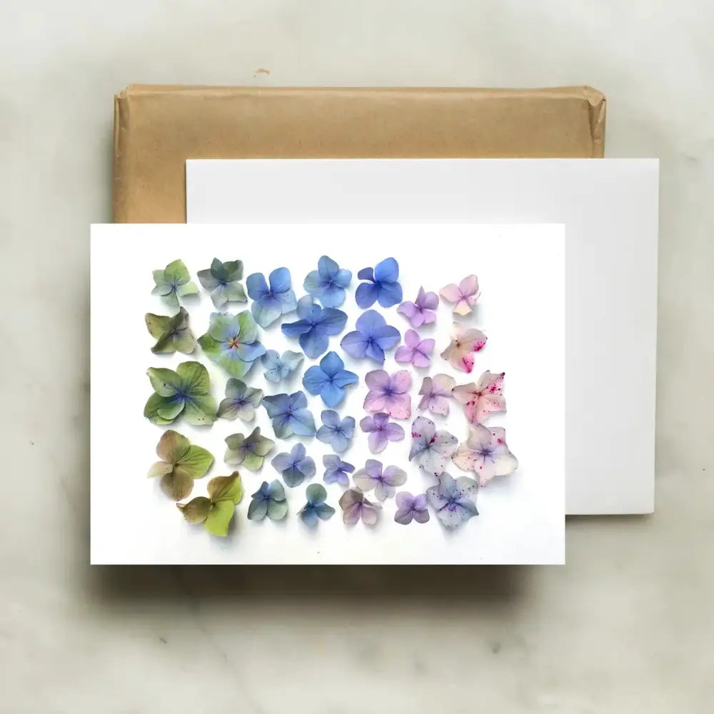 Elegant Hydrangea Ombre Bottle Branch Botanical Card - Perfect for Weddings, Home Decor & Floral Arrangements