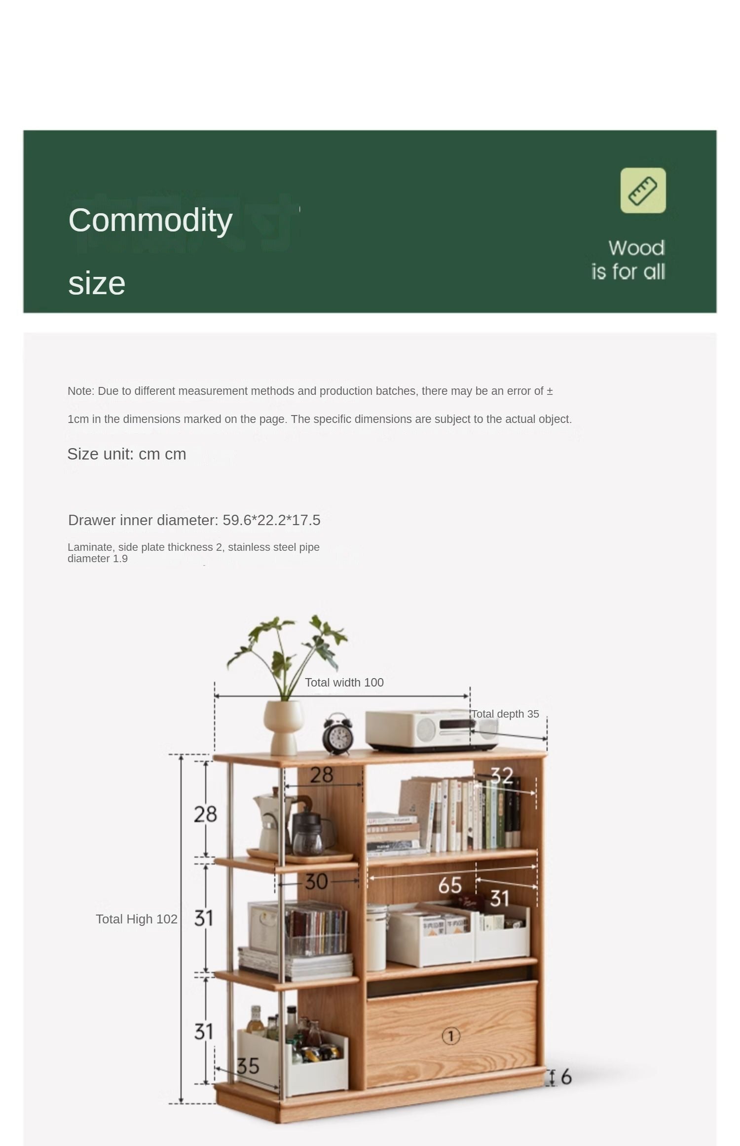 Oak Solid Wood Modern Bookcase - Stylish Bookshelf for Home & Office - Perfect for Living Room, Bedroom, and Study Room Organization