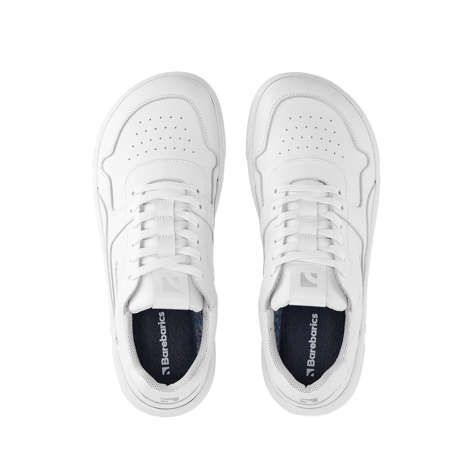 Barefoot Sneakers Barebarics Zing - All White Genuine Leather Minimalist Shoes for Men & Women | Perfect for Running, Gym & Everyday Comfort
