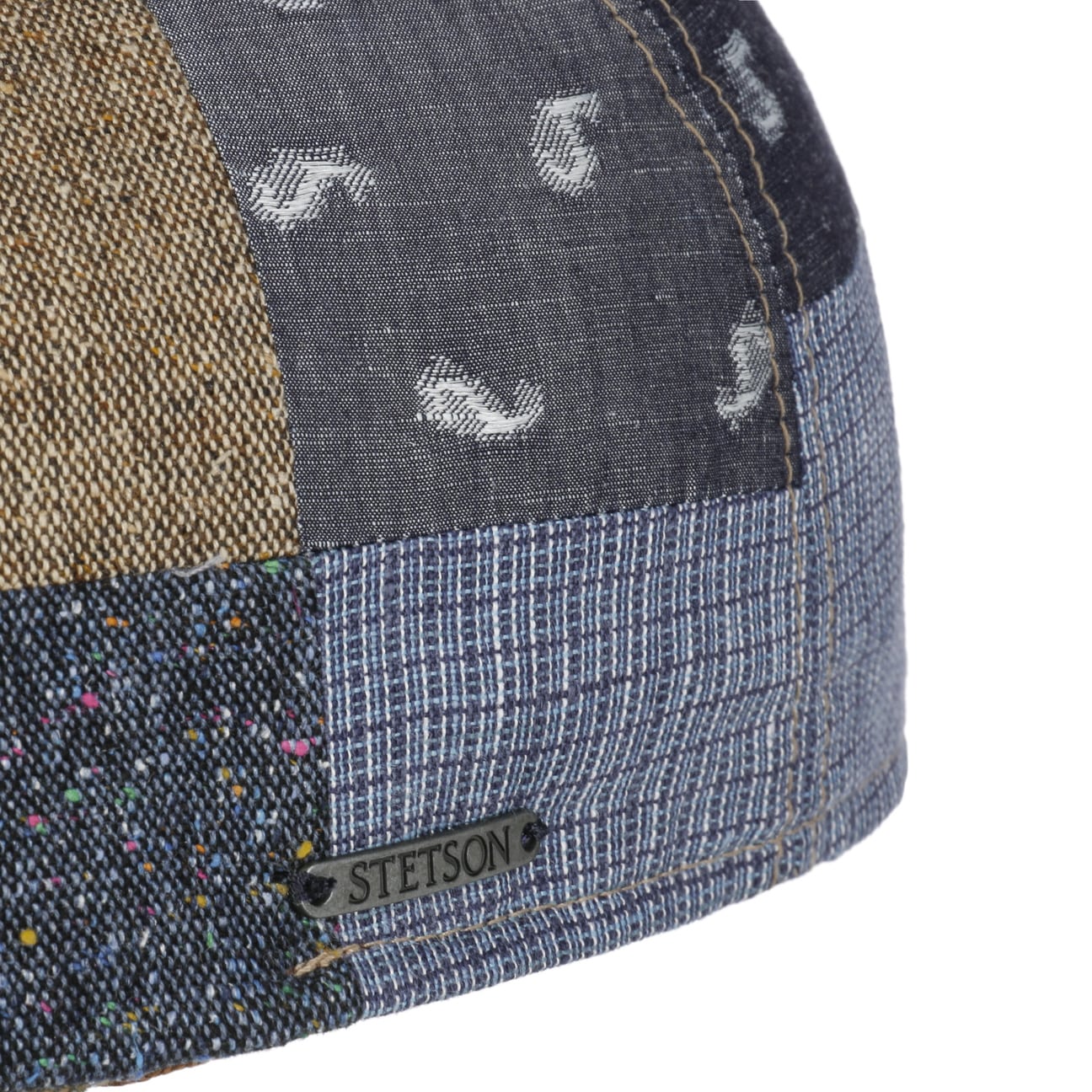 Stetson Texas Fresh Patchwork Flat Cap for Men - Stylish Western Cowboy Hat for Outdoor, Rodeo & Casual Wear