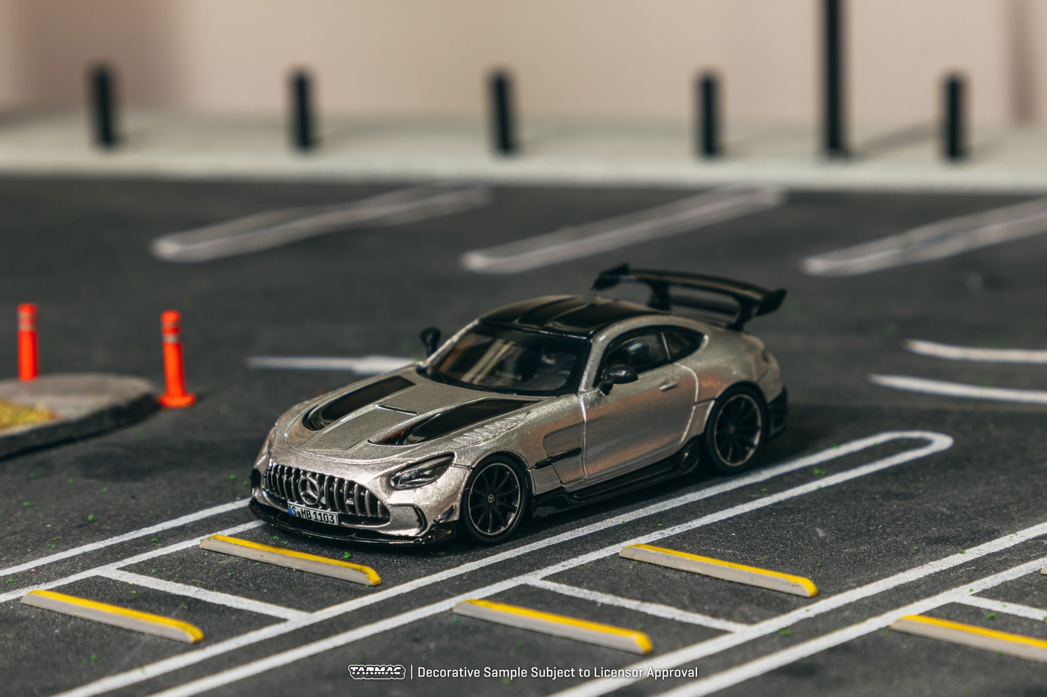 Tarmac Works 1:64 Scale Mercedes-Benz AMG GT Black Series Diecast Model Car - Silver | Collectible Miniature for Display, Racing Enthusiasts & Car Lovers