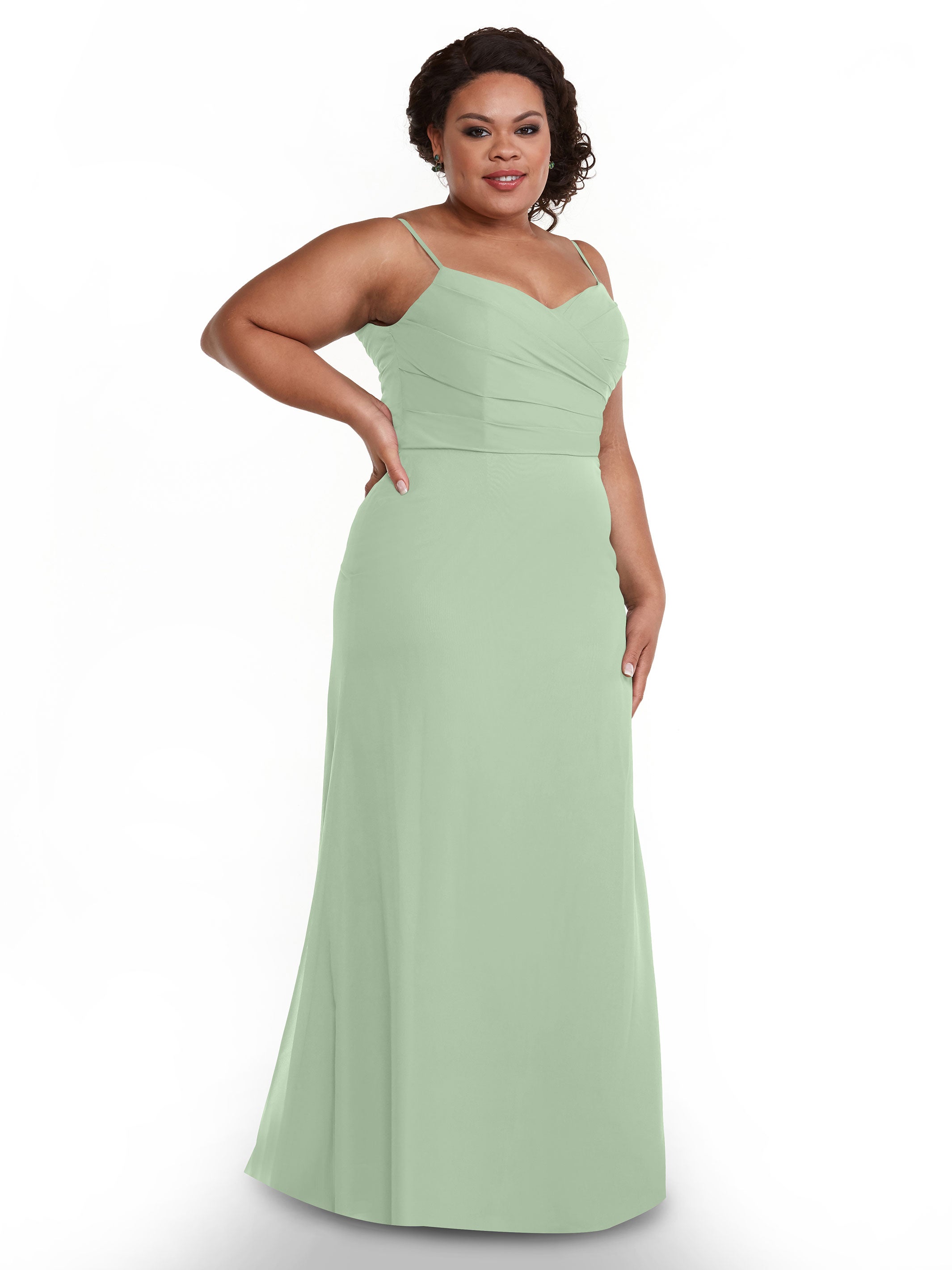 Elegant 80169 Chiffon Sheath Bridesmaid Dress with Pleated Bodice - Perfect for Weddings, Formal Events & Special Occasions