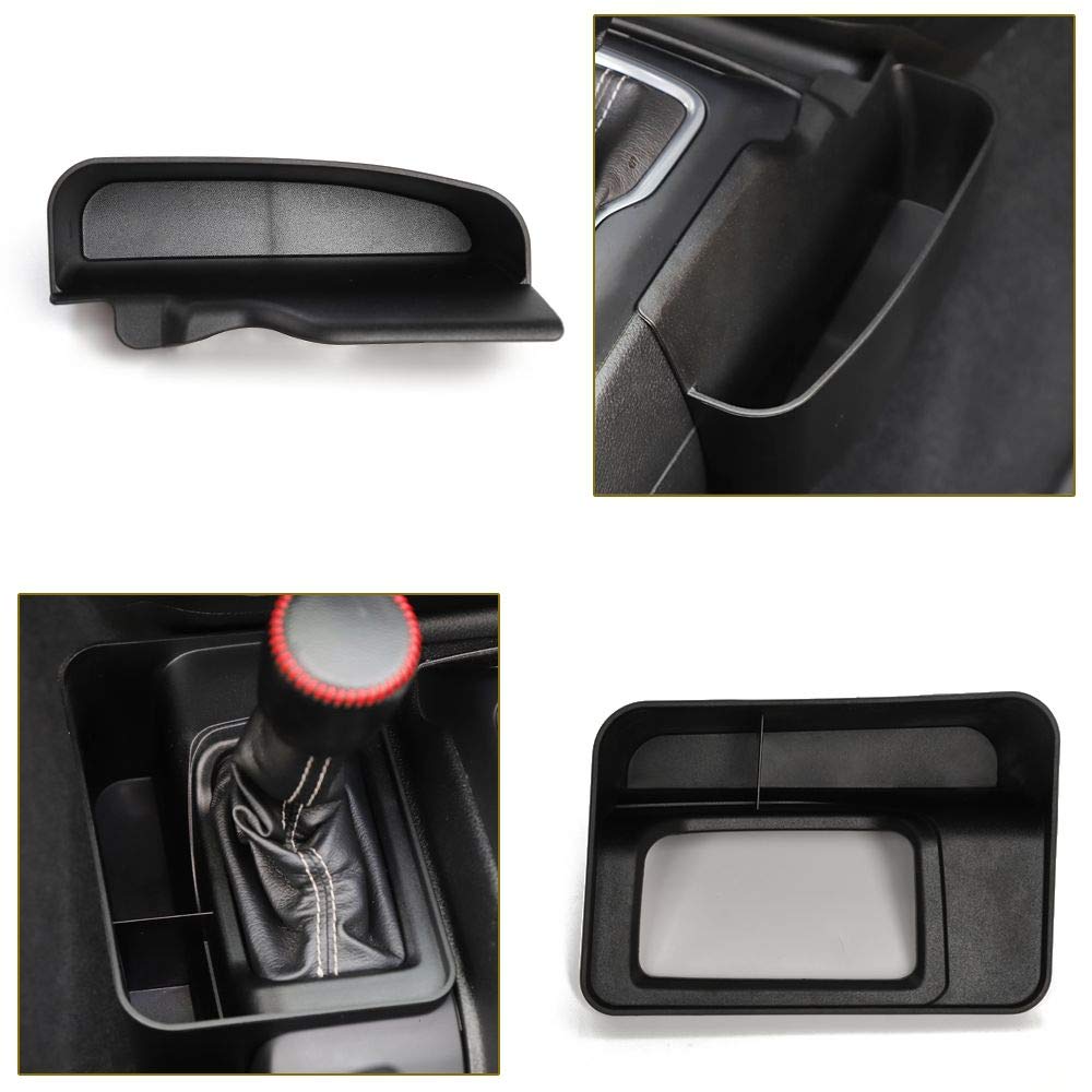 **CheroCar JL JT Gear Shift Storage Box Organizer - Compatible with Jeep Wrangler 2018-2020 JL/JLU & 2020 Jeep Gladiator JT - Interior Accessories (Black, 2-Pack) - Perfect for Storing Keys, Coins, and Small Essentials**