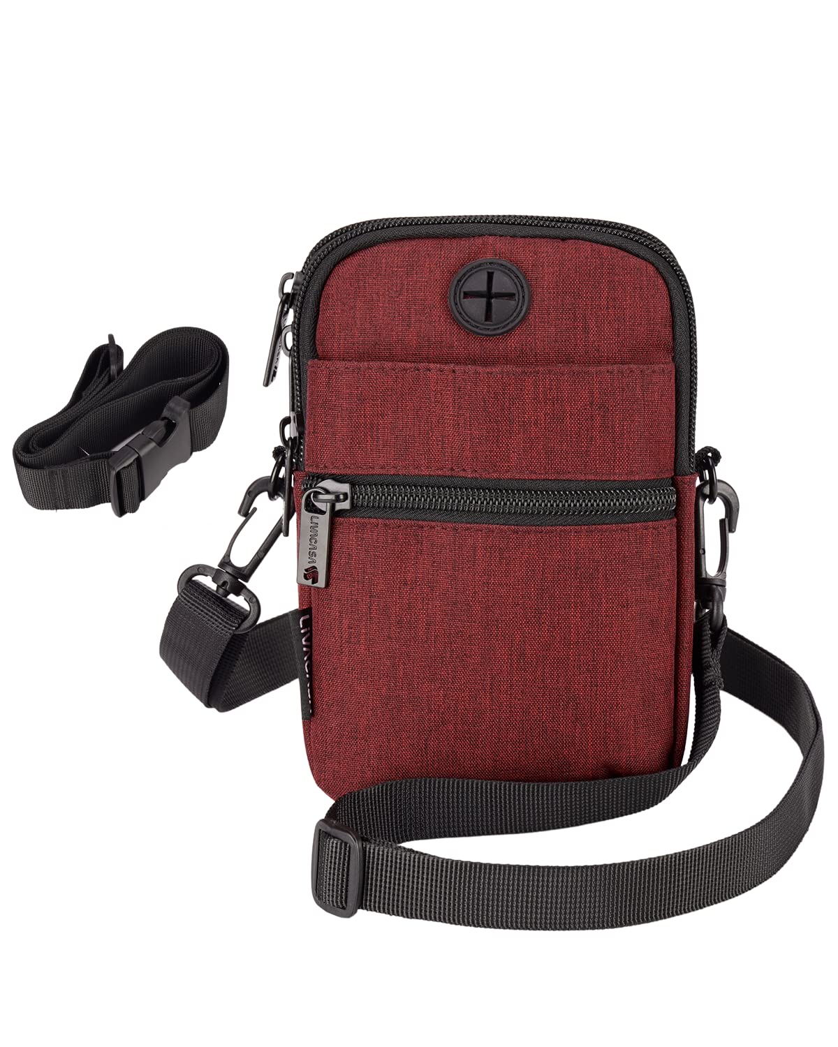 LIVACASA Water-Repellent Crossbody Phone Purse with Earphone Hole - Cell Phone Holder for Running & Outdoor Activities - Fits Phones Under 6.7 Inches - Perfect for Gym, Hiking & Travel