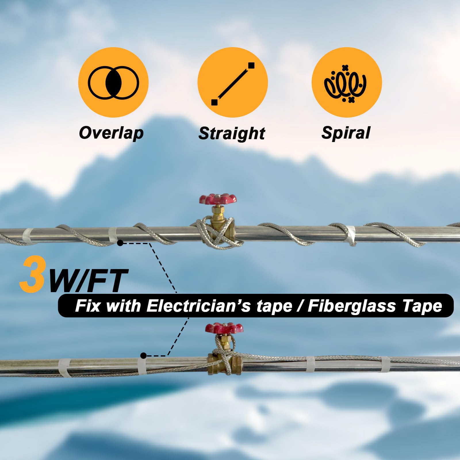 Heatit 300' Self-Regulating Heat Cable - Energy Saving Heating Tape for Mobile Home Water Lines, Freeze Protection for Pipes & Hoses | Indoor & Outdoor Use in Cold Climates