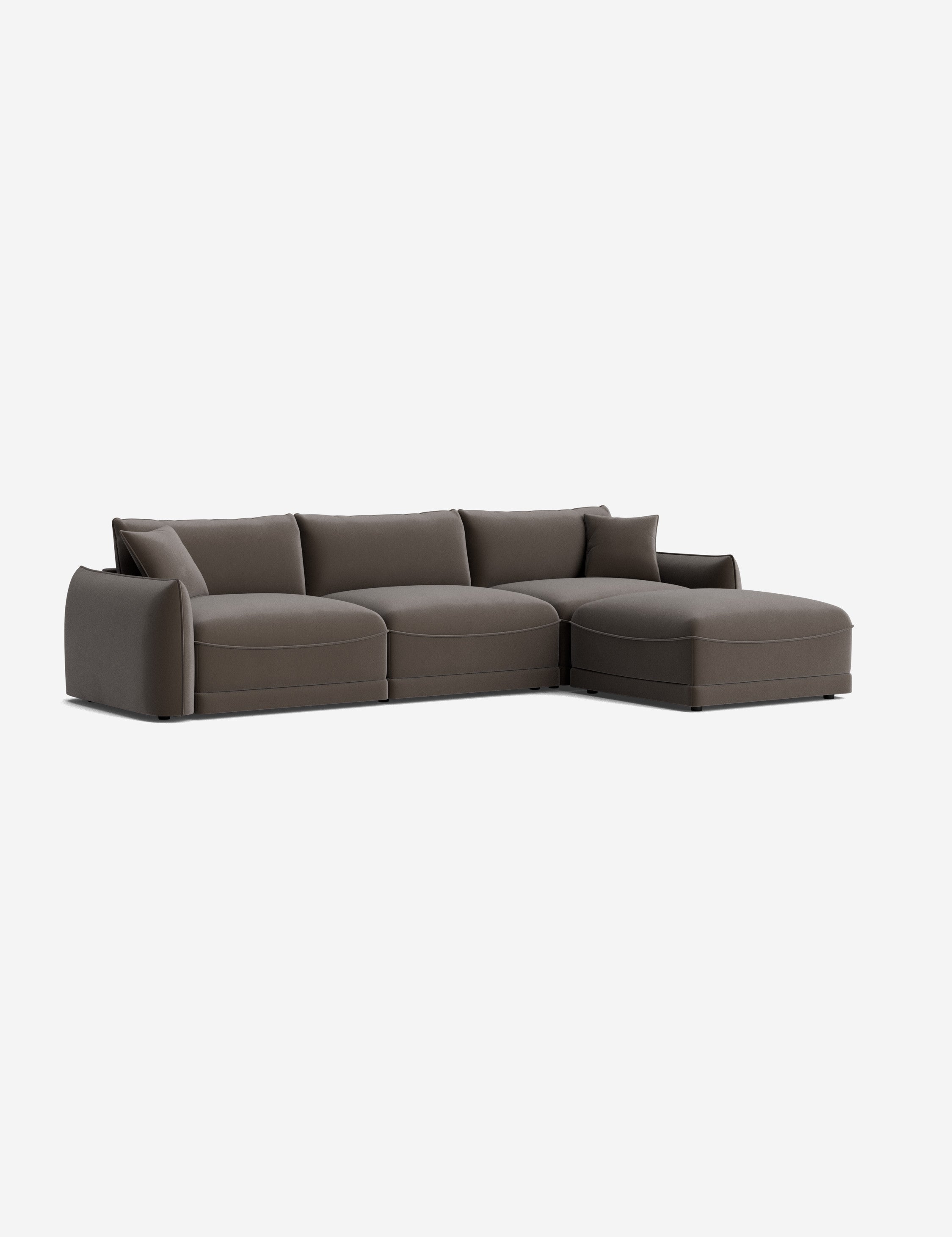 Balmer Modern Sectional Sofa with Ottoman - Comfortable L-Shaped Couch for Living Room, Lounge & Family Gatherings