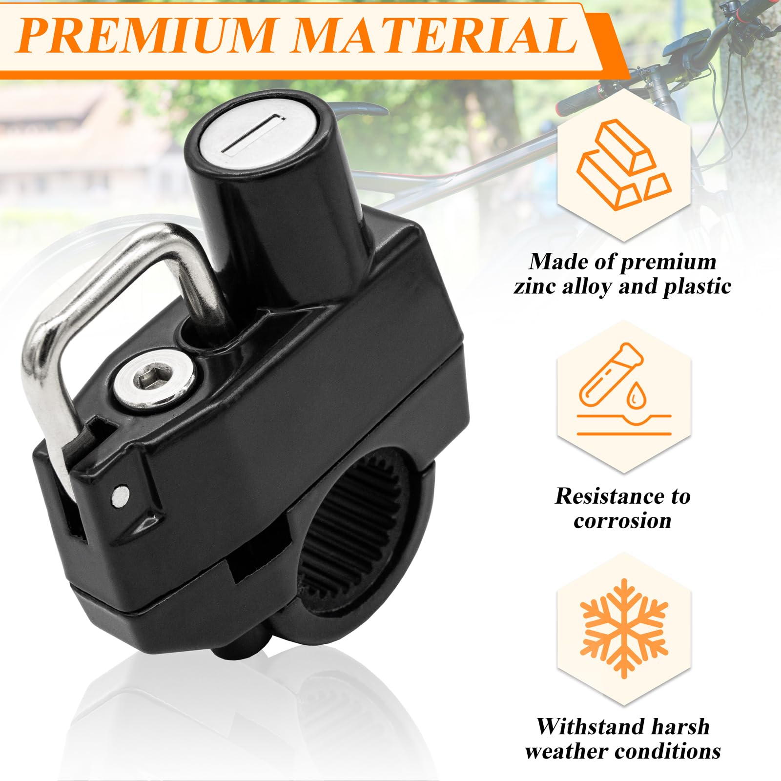 Universal Motorcycle Helmet Lock - Anti-Theft Security Lock with 2 Keys for Motorbike, Scooter & Street Bike (Black) | Perfect for Parking, Travel & Outdoor Riding Protection