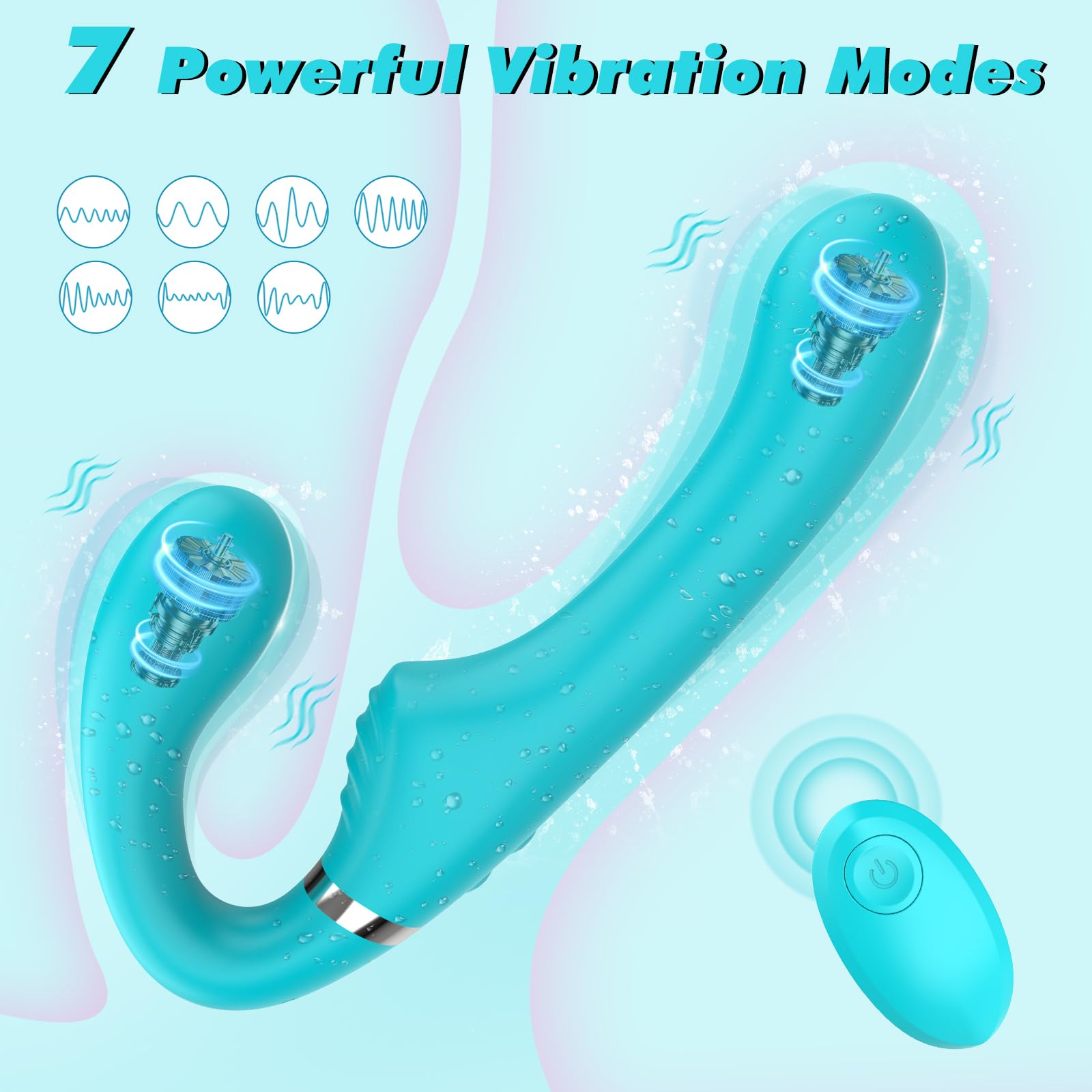 Remote Control Strapless Strap-On Dildo for Women - Double Ended Silicone Vibrator with 7 Vibration Modes & Anti-Slip Design, G-Spot Stimulation Adult Toy for Lesbian Couples | Perfect for Couples Play, Solo Exploration & Spicing Up Your Intimate Moments