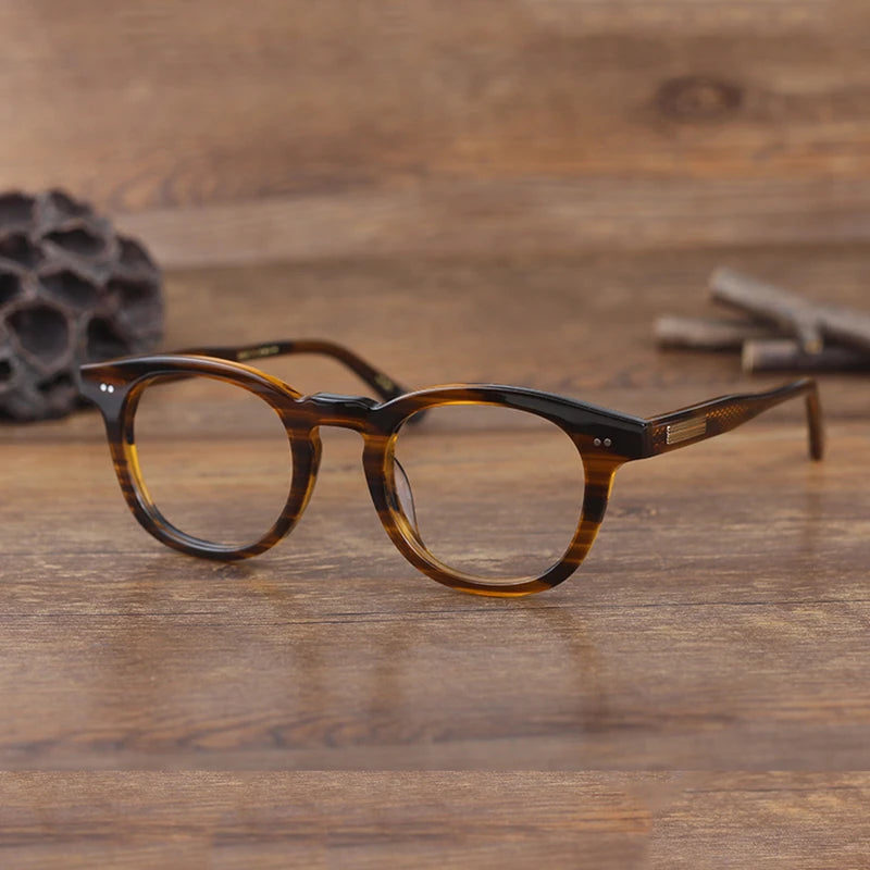 Stylish Unisex Black Acetate Eyeglasses - Round & Square Full Rim Frame 21322 | Perfect for Work, Reading & Fashion Accessories