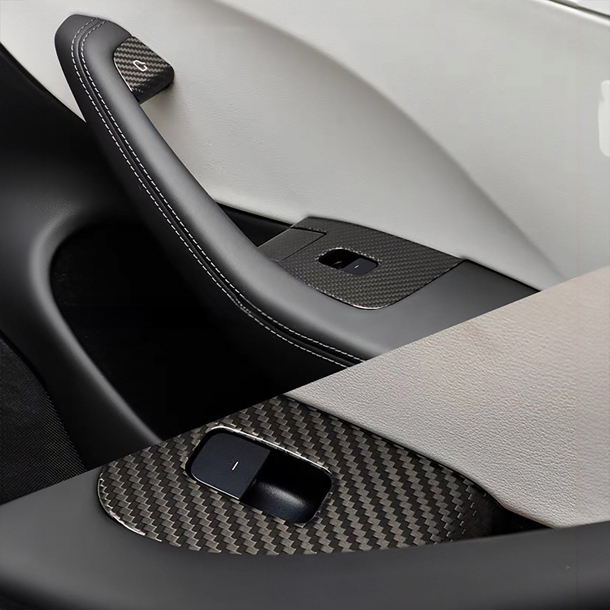 Premium Real Carbon Fiber Window Switch Trim Cover for Tesla Model 3 & Y | 2024+ Model 3 Highland (RHD/LHD Compatible) | Interior Upgrade & Luxury Car Accessory | Perfect for Car Enthusiasts & Tesla Owners