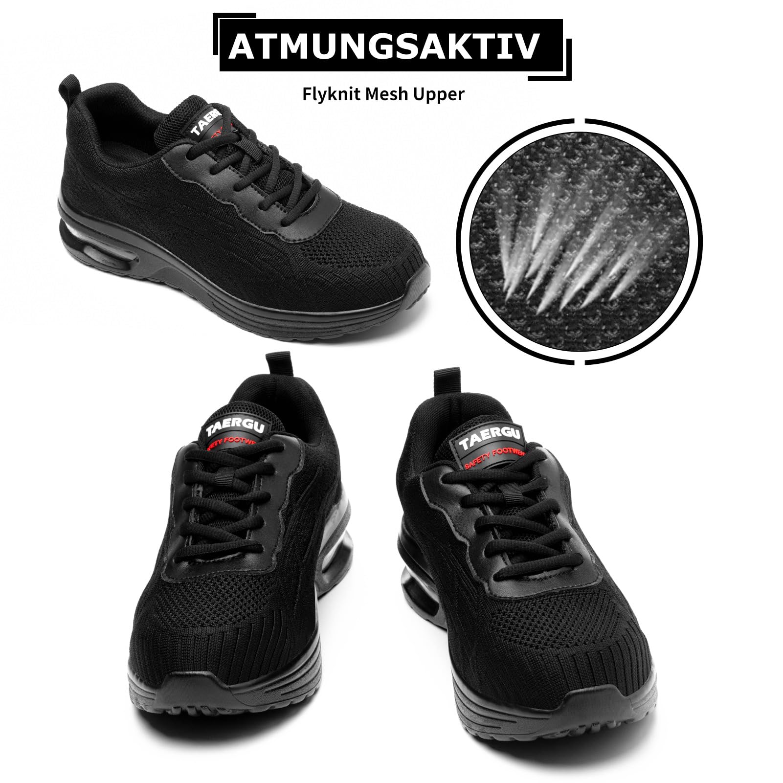 TAERGU Men's S1 Safety Work Shoes - Lightweight Steel Toe Cap, Puncture Resistant Industrial Boots for Construction & Warehouse Use