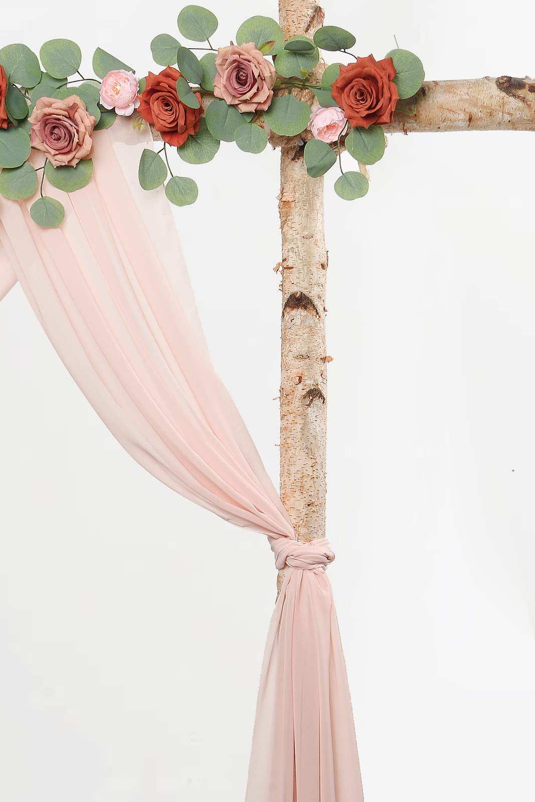 20Ft Wedding Arch Draping Fabric Panels - Blush Pink Chiffon Table Runner & Arbor Drapery for Wedding Ceremony, Reception Decor | Elegant Swag Decorations for Wedding Party, Bridal Shower, Outdoor Events & Photo Backdrops