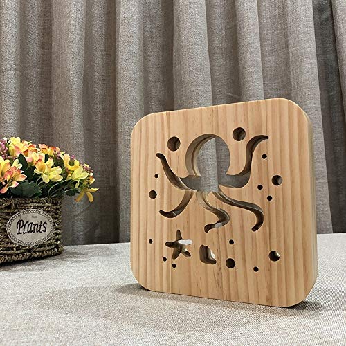 Octopus Themed 3D Wooden LED Night Light - Modern Home Decor, Creative Table Lamp for Bedroom, Nursery, Living Room | Perfect Easter Gift Idea for Kids & Adults