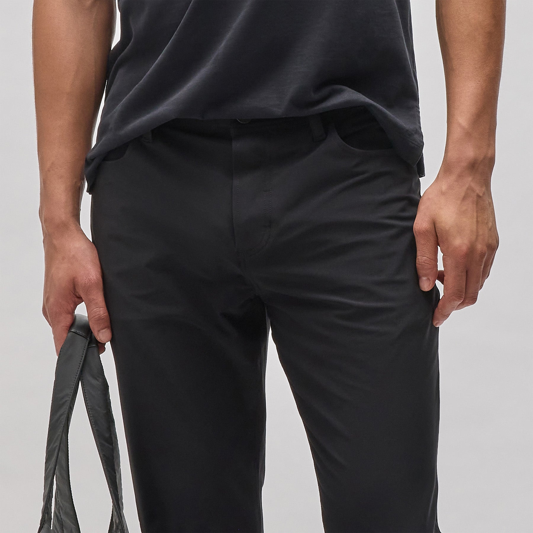 5 Pocket Performance Pants for Men - Breathable & Stretchable Workout Pants - Black - Ideal for Gym, Running, Yoga & Outdoor Activities