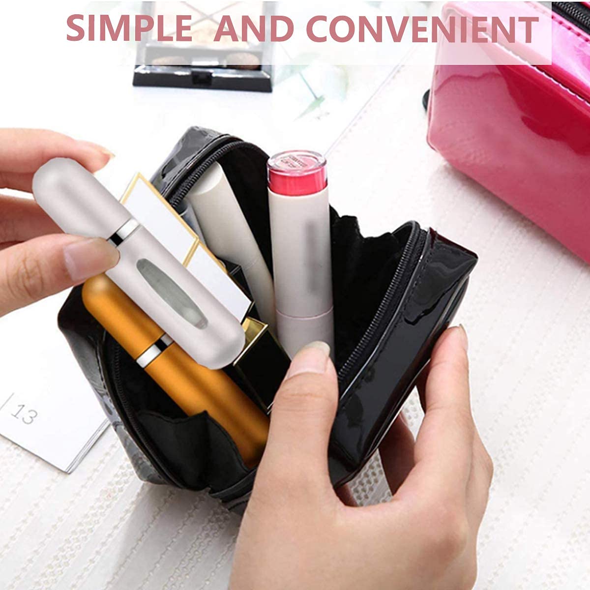 ASZTRIK 3-Pack 5ml Refillable Perfume Spray Bottles - Portable Mini Empty Perfume Atomizer with Scent Pump for Travel, Gym, Purse & On-The-Go (Multicolor) | Leak-Proof Essential Oil Dispenser for Fragrance Lovers