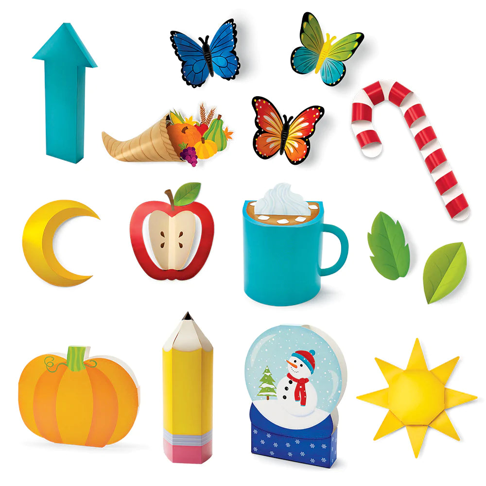 3D Pop Year-Round Seasonal Bulletin Board Decor - Perfect for Classroom, Office & Home Decorations