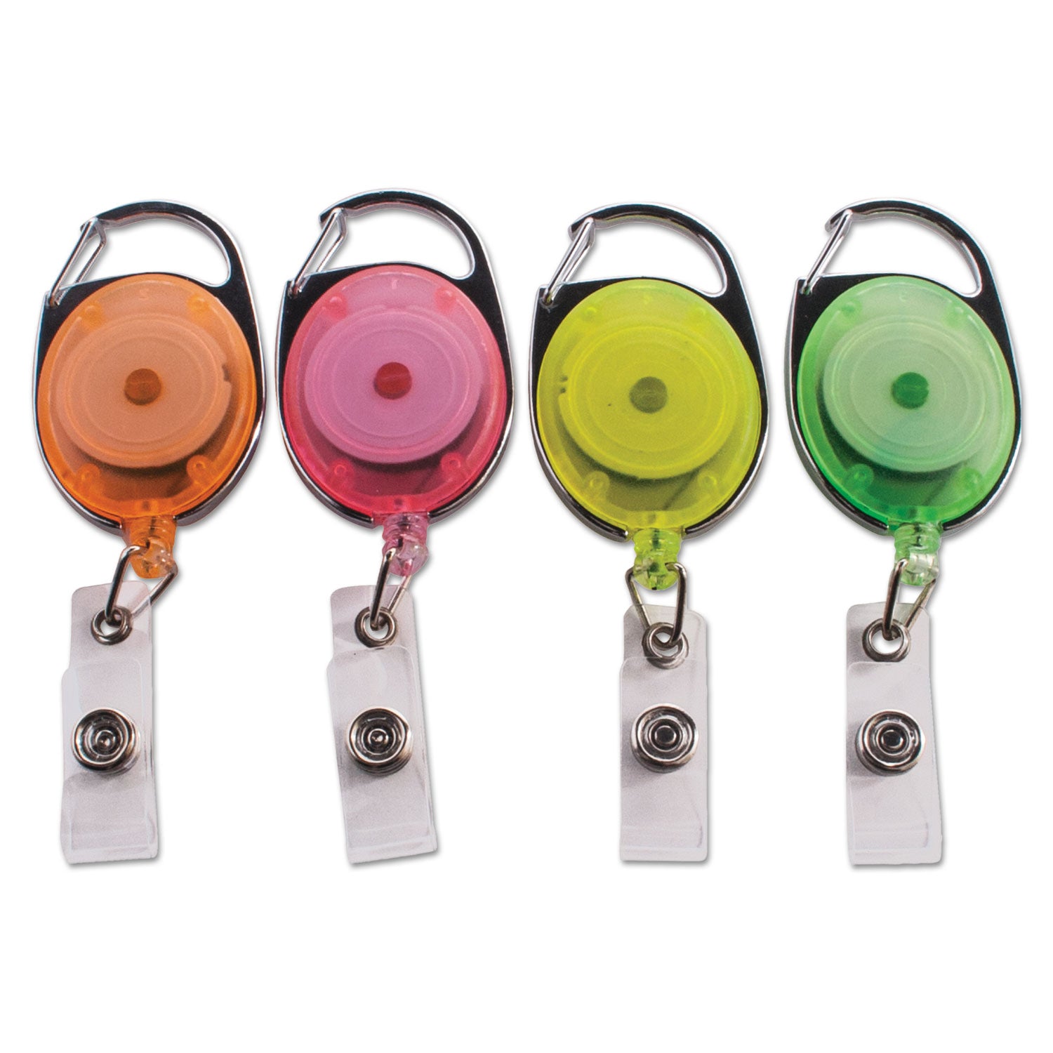 Advantus Retractable ID Badge Holder with Carabiner Clip - 30 Inch Extension, Neon Colors (20-Pack) - Perfect for Work, Events, and Security Access