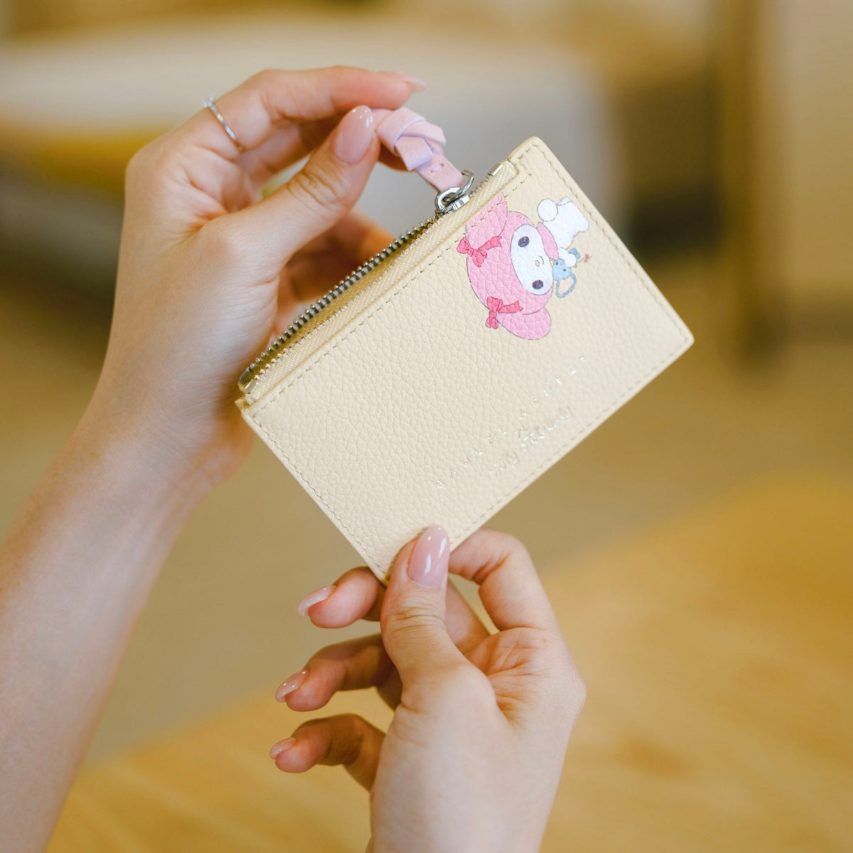 Samuel Ashley x Sanrio Characters Genuine Leather Keychain Wallet - Cute Hello Kitty Accessory for Keys, Coins & Cards | Perfect Gift for Anime Fans & Kawaii Lovers