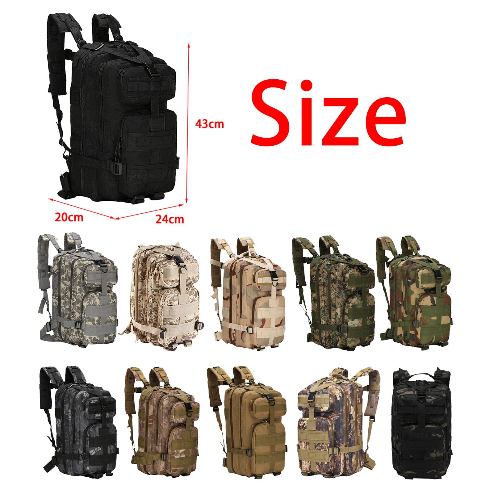 CALANDIS 40L Hiking Backpack - Lightweight Waterproof Travel Rucksack for Camping, Hunting & Outdoor Adventures - Durable Black Geometric Design - Perfect for Day Trips, Trekking & Backpacking