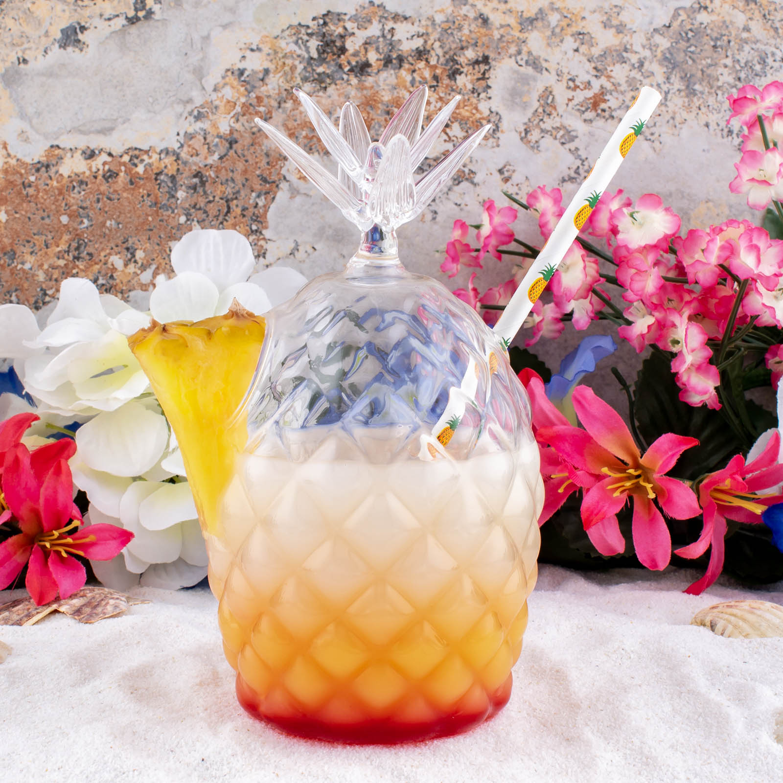 BarConic® 12 oz Glass Pineapple Tumbler - Perfect for Cocktails, Smoothies & Summer Drinks at Home or Parties