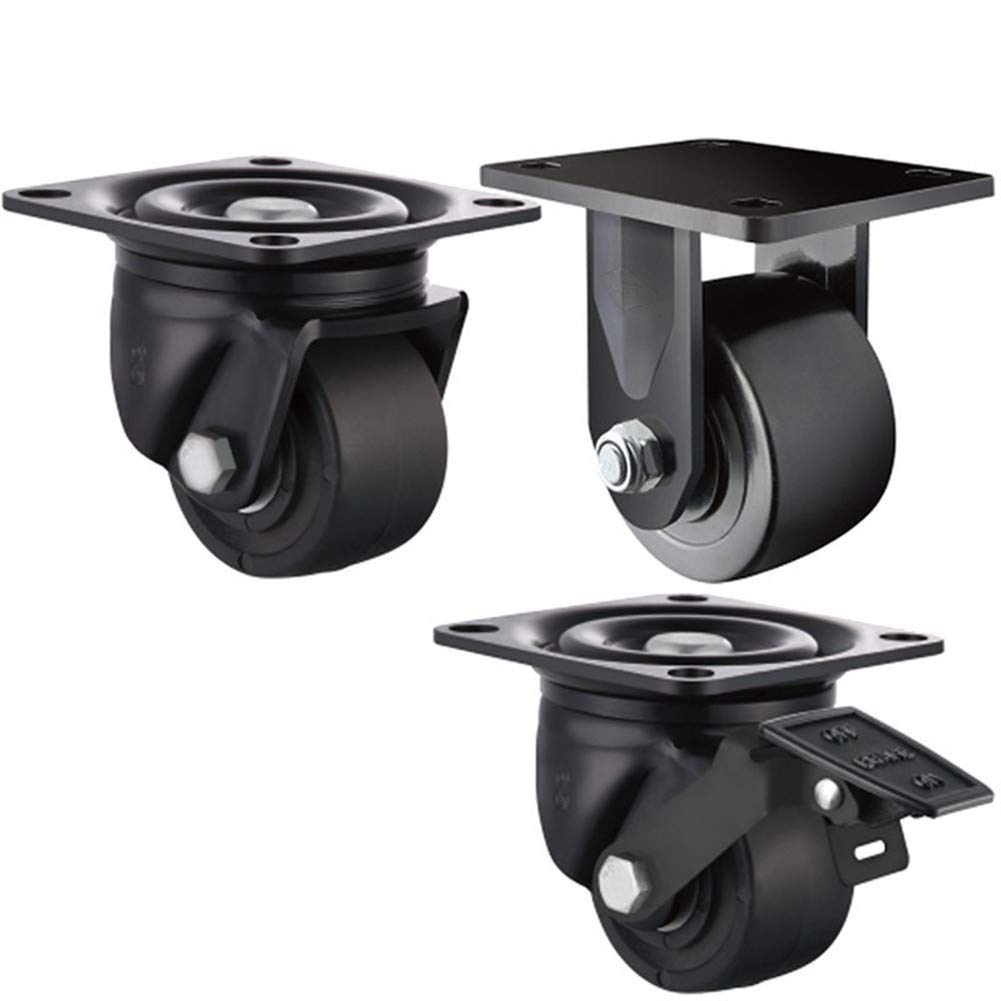 Heavy Duty Industrial Casters 3 Inch Wheels 600KG Load Capacity with Brake for Carts, Machine Tools, Equipment - Home & Industrial Use (Directional Caster) - Perfect for Warehouses, Workshops, and Moving Heavy Machinery