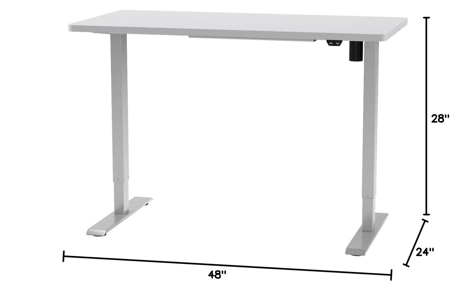FLEXISPOT EN1 Electric Height Adjustable Standing Desk - 48 x 24 Inches Solid Desktop, Sit Stand Workstation for Home Office (White Frame & Desktop) | Perfect for Remote Work, Gaming & Study Setup