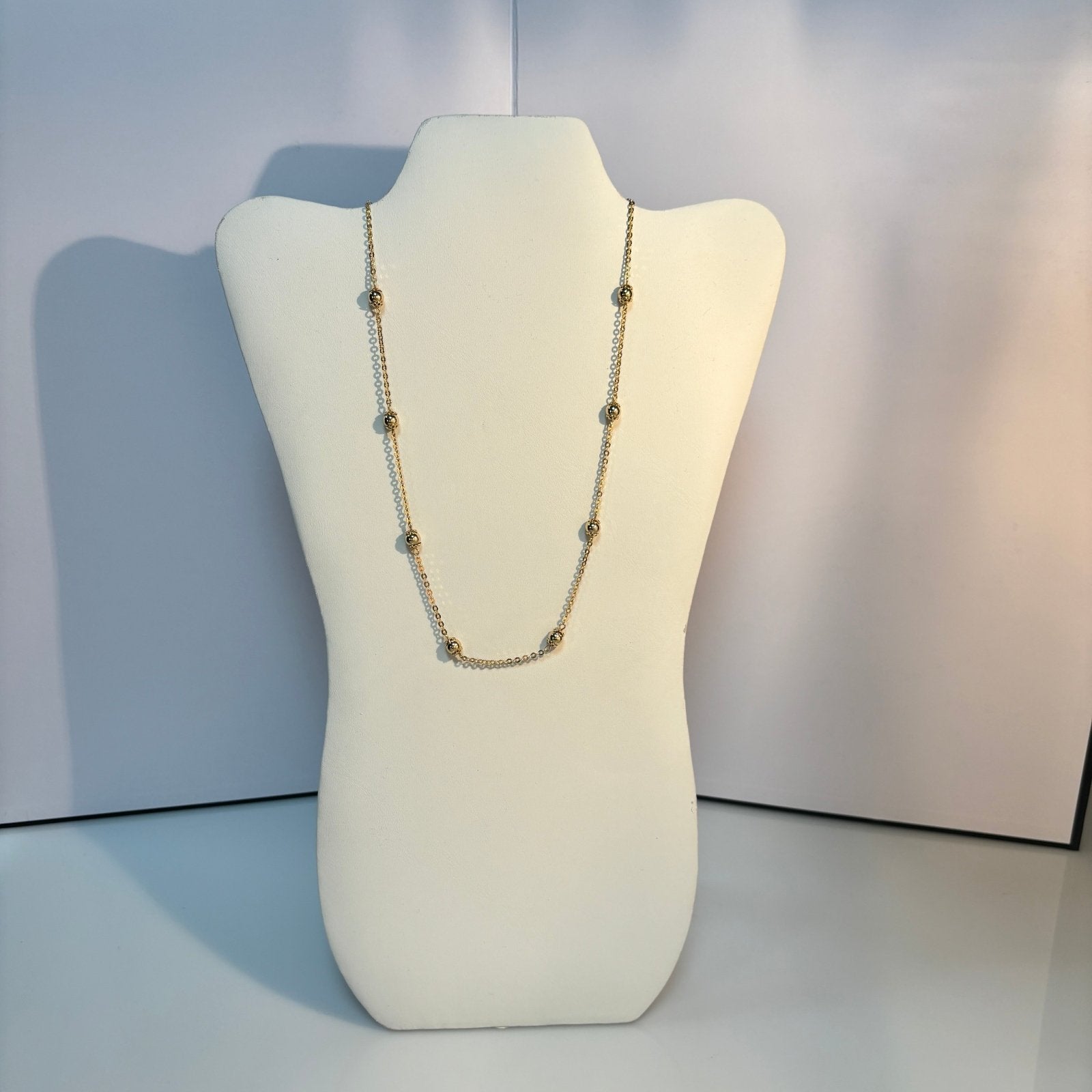 10K Yellow Gold Ball Chain Necklace - 20 Inch Solid Gold Rope Chain for Men & Women - Perfect for Layering, Gifts, and Everyday Wear