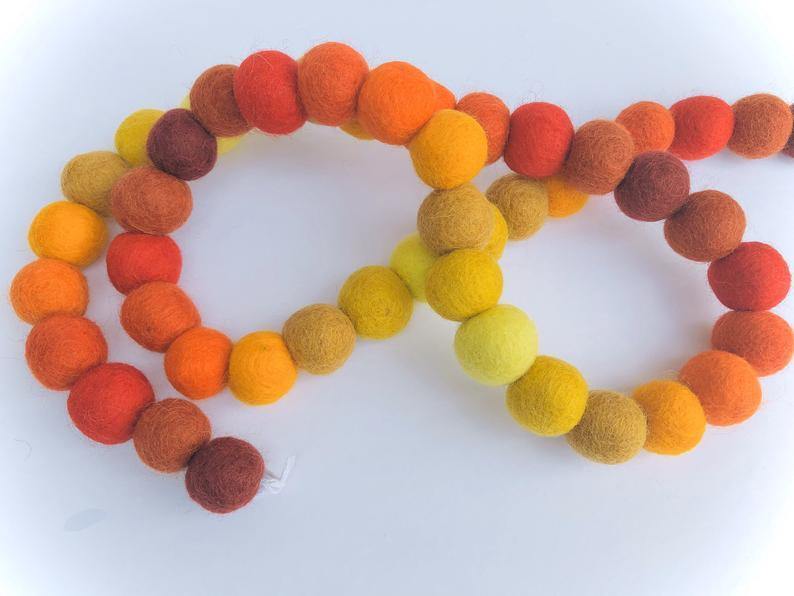 Fall Gradient Garland - Colorful Autumn Leaf Decor for Home, Party & Thanksgiving | Seasonal Wall Hanging, Fireplace Mantel & Table Centerpiece Decoration