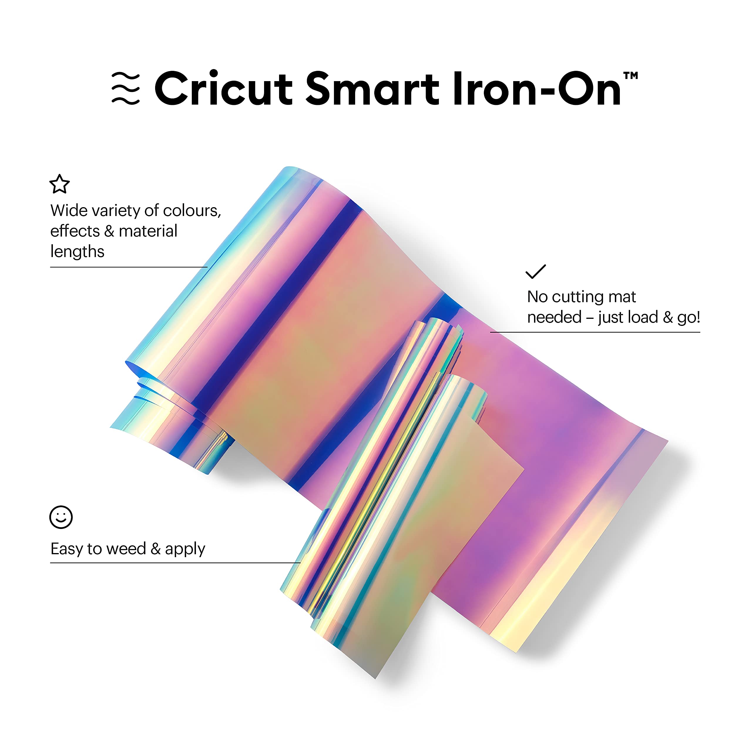 Cricut Smart Holographic Iron On Heat Transfer Vinyl Roll (HTV) - Translucent Blue, 0.9m (3ft) for Explore 3 & Maker 3 | DIY T-Shirts, Tote Bags & Home Decor Projects