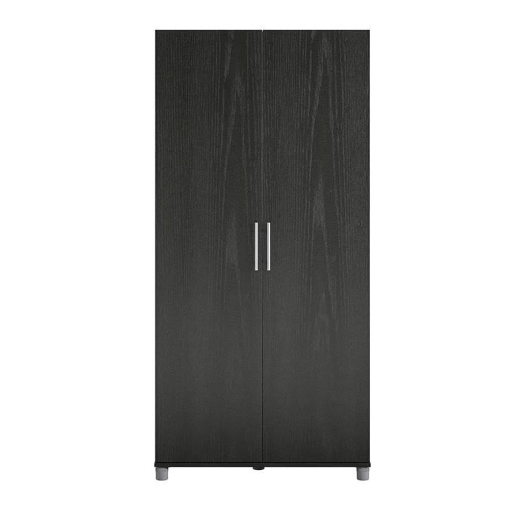 SystemBuild Evolution Camberly 36-Inch Black Oak Storage Cabinet - Organize Home Office, Garage, or Workshop with Durable Shelving Unit