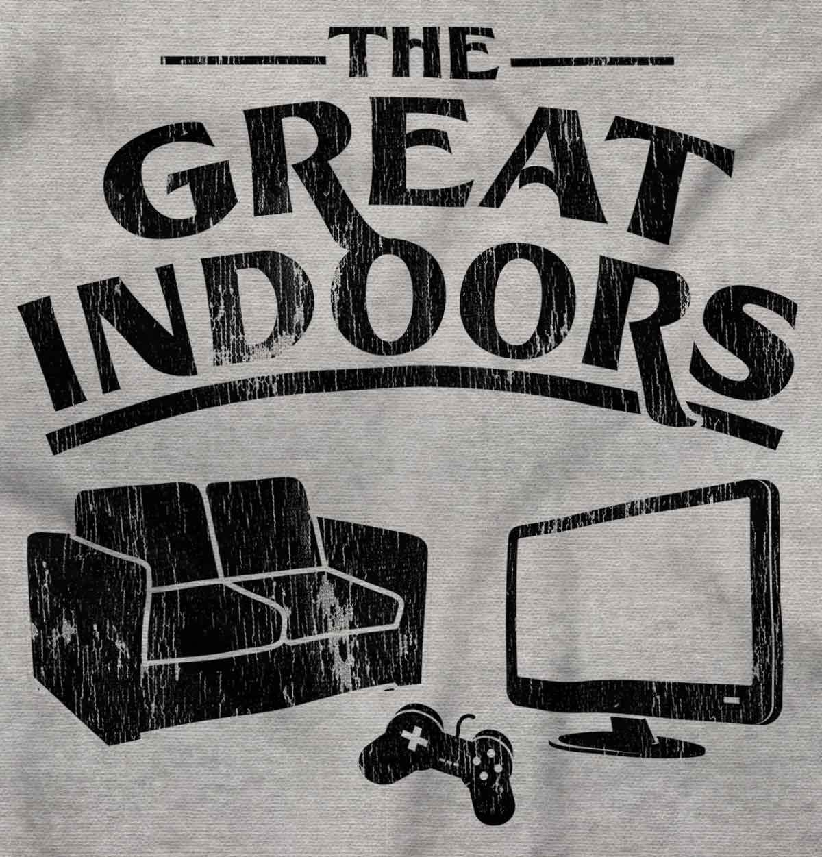 Great Indoors Couch Potato Gamer Nerd Graphic T-Shirt for Men - Comfortable Cotton Tee for Gaming, Relaxing & Casual Wear